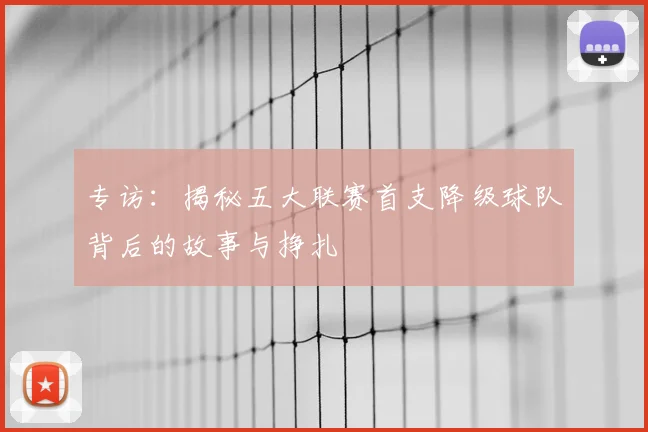 专访：揭秘五大联赛首支降级球队背后的故事与挣扎